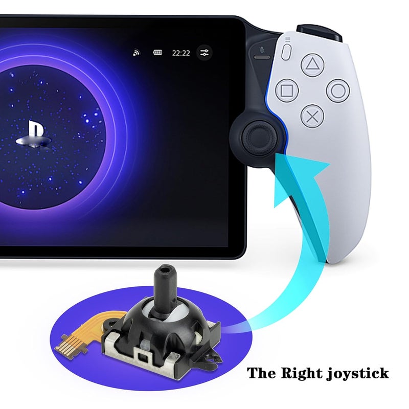 Sedicoca طقم استبدال عصا التحكم اليمنى 1-Pack لجهاز بلاي ستيشن بورتال PS Portal/وحدة تحكم PS5 VR2، إصلاح عصا التحكم التناظرية بتقنية هول لجهاز PS5 بورتال/وحدة تحكم PSVR2 (عصا التحكم اليمنى) - Image 2